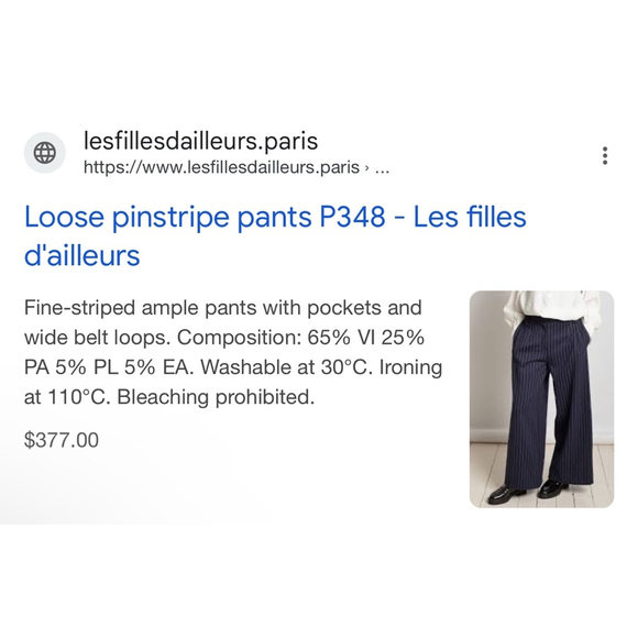NWOT Women's Les Filles d'ailleurs Pants, M, Navy - Picture 3 of 5